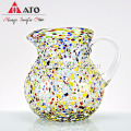 ATO Mexican Hand Blown Confetti Rock Design Glass